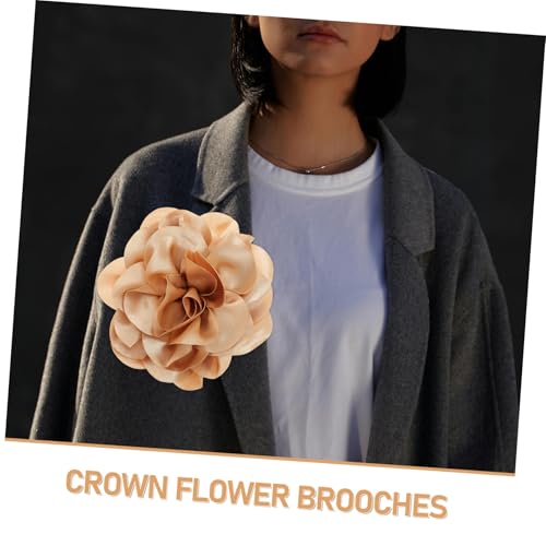 AKOOSY Handgefertigte Große Blumenbrosche Stoffrose Markantes Blumenmuster Vielseitige Damen Anstecknadel für Kleider Schals Hüte Stilvolle Brosche Modisches Accessoire Gelbe von AKOOSY