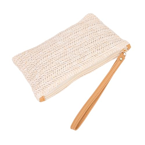 AKOOSY Handgewebte Strohtasche Damen Kleine Geldbörse Handgelenktasche Palm Münzbeutel Vielseitige Portemonnaie für und Scheinaufbewahrung in Cremeweiß AKOOSY Handgewebte Strohtasche Damen Kleine Geldbörse Handgelenktasche Palm Münzbeutel Vielseitige Portemonnaie für und Scheinaufbewahrung in Cremeweiß von AKOOSY