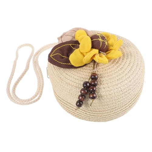 AKOOSY Handgewebte Umhängetasche für Mädchen Leichte Mini Schultertasche Robustem Stroh und Modisch und Kompakt für Junge Mädchen Handgefertigte Prinzessin Tasche von AKOOSY