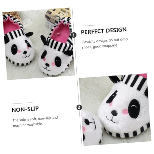 AKOOSY Hausschuhe Warm Gefüttert Rutschfest mit Panda Muster Slippers für Zuhause und Draußen Weiche Baumwolle Innenfutter Elastisch Umschlossen Leicht und Angenehm von AKOOSY