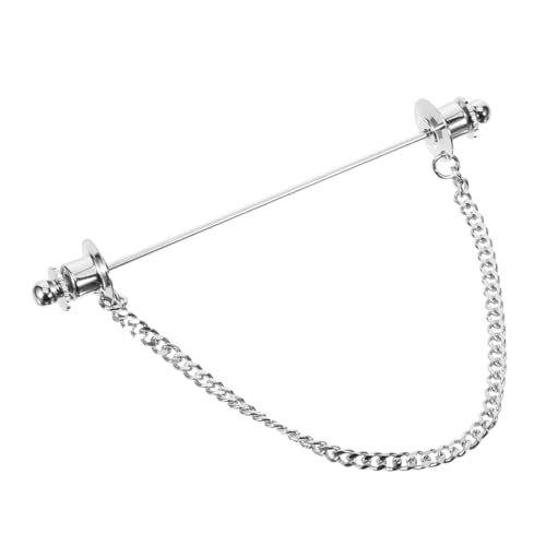 AKOOSY Herren Broschen Pin mit Kette Metall Kragen Bar Dekorative Krawattennadel für Hemd Anzug Vielseitige Modeaccessoires für Party Feier Business Stilvoll und Robust von AKOOSY
