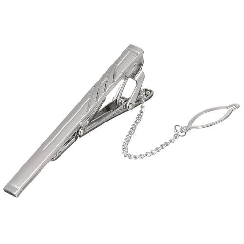 AKOOSY Herren Krawattenklammer aus Metall Schlichtes Design Federbelasteter Schlips Clip für Business und Formelle Anlässe Sicherer Halt Glänzende Oberfläche für Männer von AKOOSY