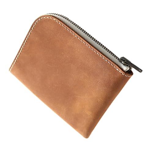 AKOOSY Mini Portemonnaie Aus Mit Reißverschluss Kleiner Geldbeutel Für Herren Kartenetui Und Ausweishalter Praktischer Karten-Organizer-Tasche Für Münzen Und Bankkarten von AKOOSY