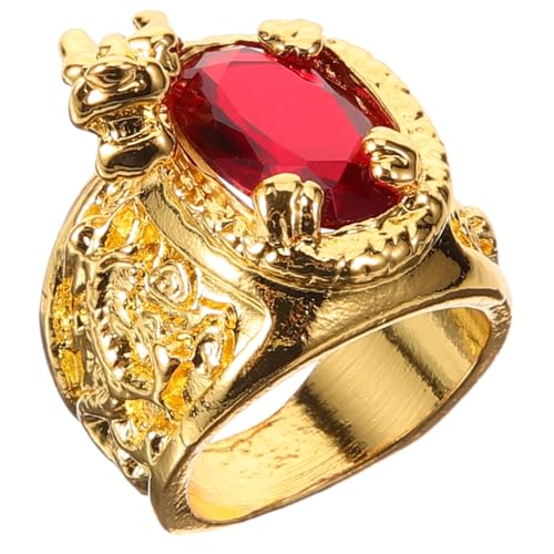 AKOOSY Herrenring Dragon Shape Goldfarben Dominanter Schmuck für Party Geburtstag Alltag Leicht und von AKOOSY