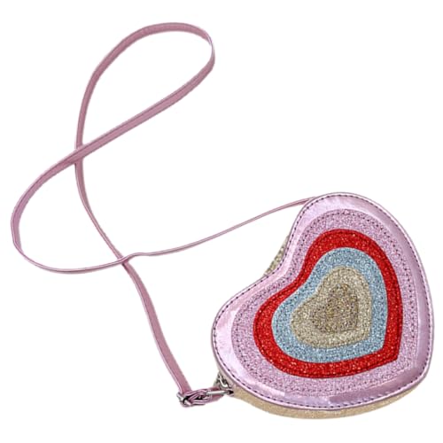 AKOOSY Herz Handtasche Für Mädchen Glitzer Umhängetasche Herzform Leichte Schultertasche Für Strapazierfähiges Design Für Modebewusste Junge Damen von AKOOSY