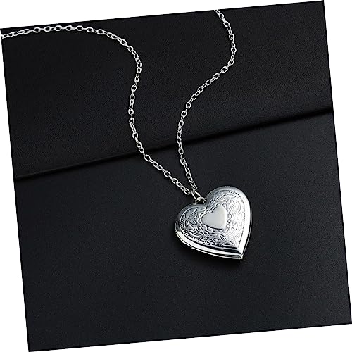 AKOOSY Herzförmige Schmuckanhänger Kette zum Öffnen Kreative Foto Rahmen Halskette Damen Geschenkidee Valentinstag Langlebiger Alloy Anhänger Verarbeitung Filigranes Design von AKOOSY