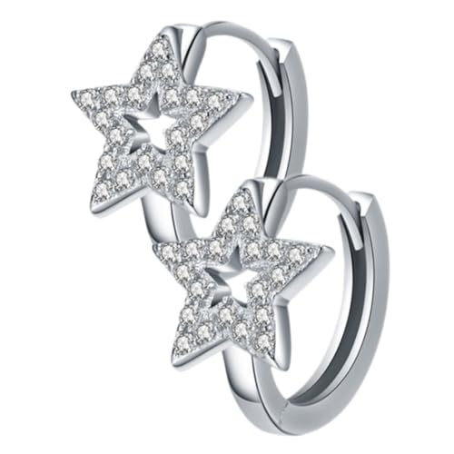 AKOOSY Hochwertige Kleine Stern Ohrstecker aus Langlebigem Silber Hypoallergen Modisch für Teenager und Damen Filigrane Hohle Fünfzack Stern Designs für Alltag und Besondere Anlässe von AKOOSY