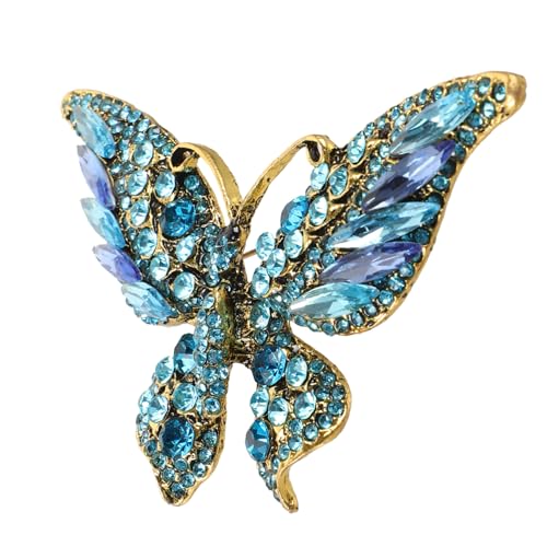 AKOOSY Hochwertige Schmetterling Brosche mit Strassbesatz Eleganter Ansteckpin für Damenkleidung Vielseitiger Schmuck für Alltag Geburtstag Hochzeit und Festliche Anlässe Sichere von AKOOSY