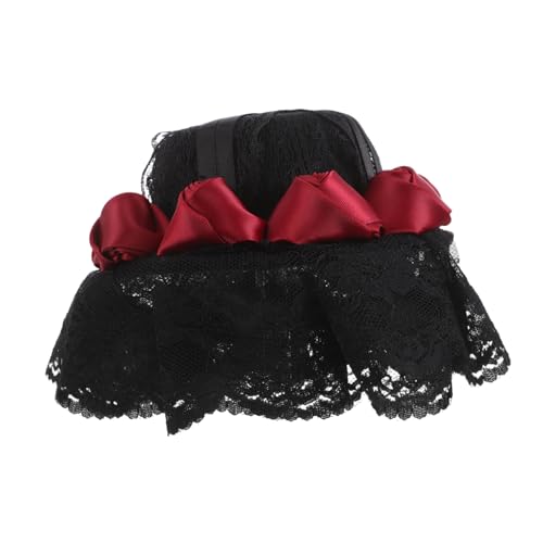 AKOOSY Top Hat Haarclip Für Damen Eleganter Lolita Fascinator Mit Rosenmotiv Vintage Stil Haarspange Für Partys Und Besondere Anlässe Gothic Accessoire von AKOOSY