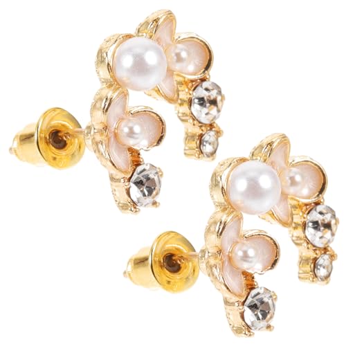 AKOOSY Hypoallergene Goldene Ohrstecker mit Zarten Blumen und Strahlenden Strasssteinen Kleine Leichte Modeschmuck ohrringe für Damen Perfektes für Geburtstag und Muttertag von AKOOSY