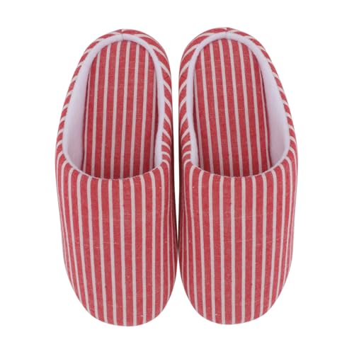 AKOOSY Japanische Hausschuhe Damen Herren Leichte Baumwoll Pantoffeln mit Flauschigem Atmungsaktiv und Rutschfest Warme Indoor Slipper für Herbst und Winter S von AKOOSY