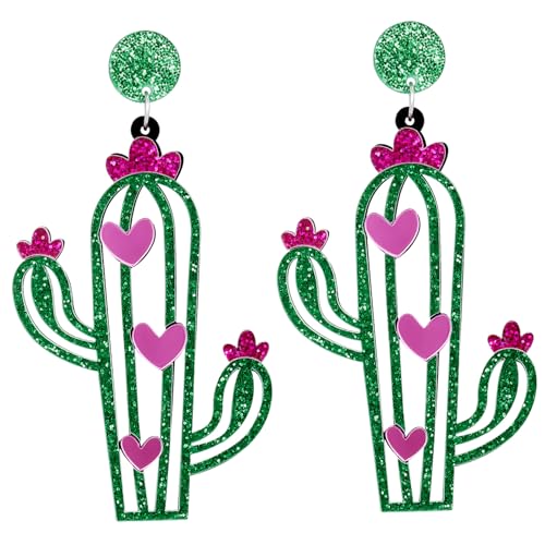 AKOOSY Kaktus Ohrringe Damen Tropfen Schmuck Leicht Boho Stil Kreative Pflanze Ohrhänger für Frauen Alltag und Festtage von AKOOSY