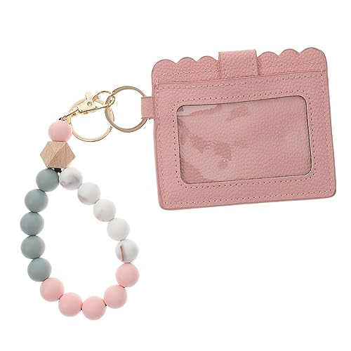 AKOOSY Kartenhalter Armband mit Perlendesign Schlüsselbund Id Kartenbeutel Handgefertigter Kartenhalter für Damen Herren für Freunde Familie von AKOOSY