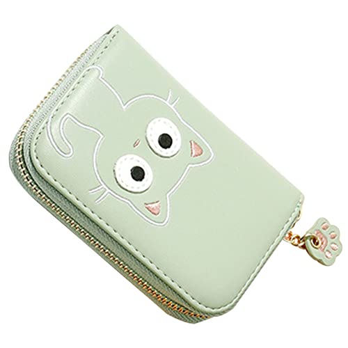 AKOOSY Katzenmotiv Geldbörse Süße Reißverschluss Brieftasche mit Großer Kapazität Handliche Kartenetui für Damen Einzigartiges Design mit Katzenstickerei von AKOOSY