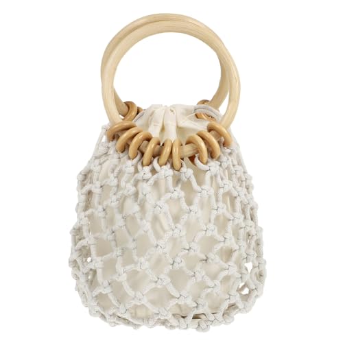 AKOOSY Kleine Baumwolltasche Handgewebte Clutch Modische Strandtasche für Damen Casual Handtasche für Alltag und Outdoor Spaziergänge von AKOOSY