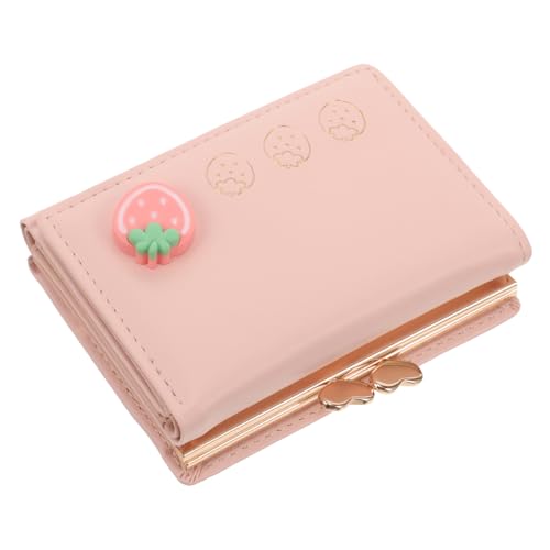 AKOOSY Kleine Damen Geldbörse mit Münzfach und Kartenfächern Faltbare PU Mini Geldtasche in Rosa Kompakt und Leicht für Shopping und Reisen Praktische Aufbewahrung für Karten und von AKOOSY