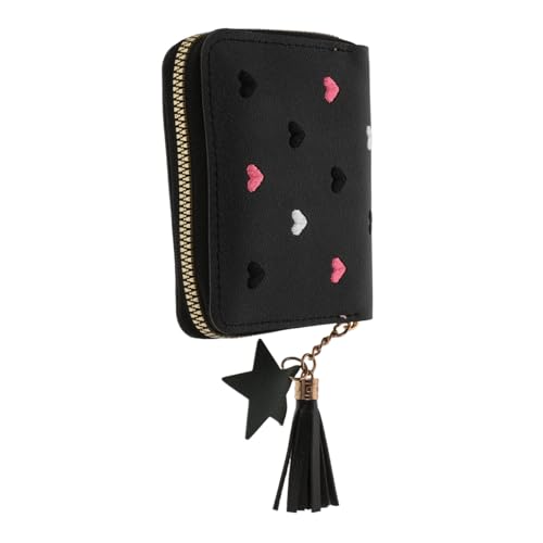 AKOOSY Kleine Damen Geldbörse mit Reißverschluss Multifunktionales Portemonnaie aus Polyester und PU Kompakte Münztasche und Kartenhalter Praktisches Organizer Pouch für Alltag und von AKOOSY