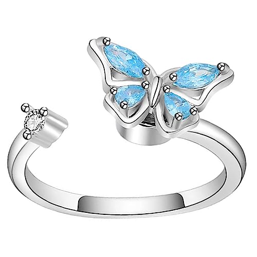 AKOOSY Schmetterlingsring Mit Verstellbarer Offener Damenring Exquisiter Schmuck Für Teenager-mädchen Und Frauen Statement-ring Für Party-outfit von AKOOSY