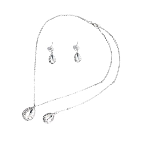 AKOOSY Rückenkette Mit Ohrringen Für Damen Hochzeits- Und Brautschmuck-set in Silber Fein Verarbeitet Für Party Geburtstag Und Täglichen Gebrauch von AKOOSY
