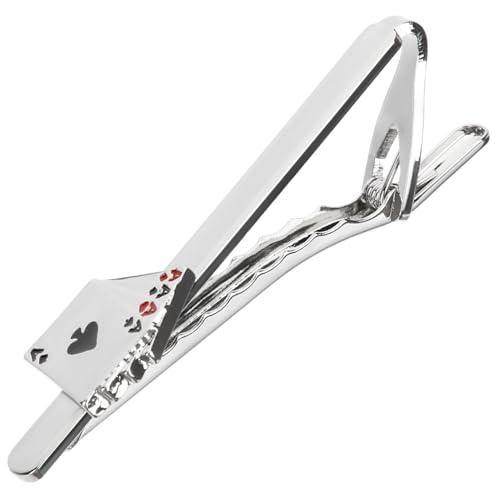 AKOOSY Krawattenklammer Herren Aus Metall Kreative Poker Optik Stilvolle Anzug Klammer Leicht Und Robust Für Business Büro Party Alltag von AKOOSY