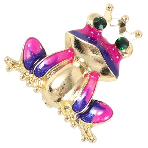 AKOOSY Kreative Frosch Brosche Anstecknadel mit Krone Cartoon Design Dekorative Pin für Damen Kleidung Vielseitiger Schmuck für Jacken Rucksäcke Hüte und Besondere Anlässe von AKOOSY