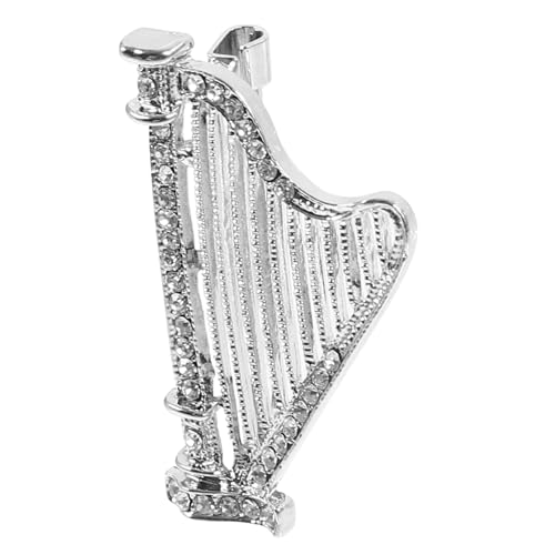 AKOOSY Kleinster Instrumenten-brosche Aus Kristall-legierung Elegante Harfen-anstecknadel Für Frauen Und Männer Vielseitiges Accessoire Für Anzüge Hüte Und Taschen von AKOOSY