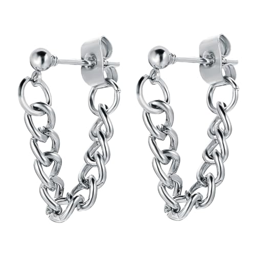 AKOOSY Kreative Kettenohrringe aus Metalllegierung Leichte Ohrstecker für Damen Modisches Ear Piercing Schmuckstück Hautfreundlich Langlebig Geeignet für Mehrere Ohrlöcher von AKOOSY