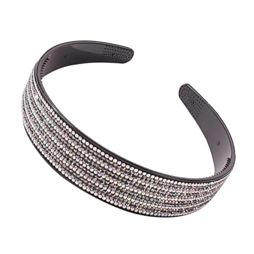 AKOOSY Kristallbesetzter Breiter Haarreif mit Zähnen Rutschfestes Elegantes Haaraccessoire für Frauen Geeignet für Hochzeit Party und Festliche Anlässe Modisches Schmuck Stirnband von AKOOSY