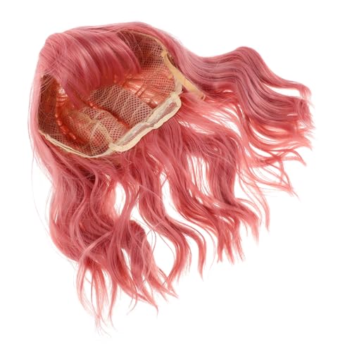 AKOOSY Kurze Wellige Damenperücke Bob Stil Natürlich Aussehende Synthetische Wellenperücke für Partys Kostüme Tägliche Nutzung und Cosplay Stilvolle Wasserwellen in Rosa von AKOOSY