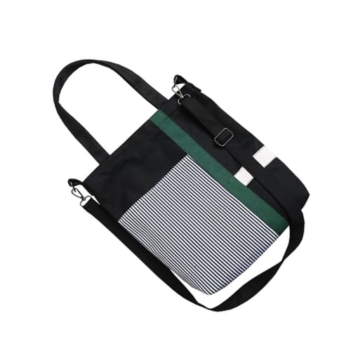AKOOSY Lässige Damen Canvas Umhängetasche mit Großem Fassungsvermögen Gestreifte Leichte Schultertasche für Alltag Einkaufen und Freizeit Vielseitig Tragbar als Crossbody oder Einzelne von AKOOSY