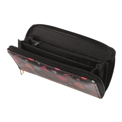 AKOOSY Lange Damen Geldbörse mit Herzmotiv Pu Material Großer Kapazität Multifunktional mit Reißverschluss Design Viele Kartenfächer Stilvolle Brieftasche für Frauen von AKOOSY