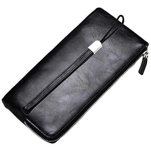 AKOOSY Herren Geldbörse Aus Pu Reißverschluss Lange Aufbewahrungstasche Für Karten Münzen Und Bargeld Modische Geldmappe Für Täglichen Gebrauch Und Reisen von AKOOSY