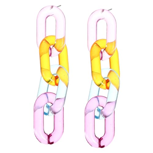 AKOOSY Lange Kette Ohrringe Damen Dangle Ohrringe Leicht Transparente Gliederkette Modeschmuck Für Alltag Party Freundin von AKOOSY