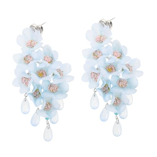 AKOOSY Lange Ohrringe für Damen Leichte Silberne Herz Blumen Quasten Statement Hänger Urlaubsschmuck und AKOOSY Lange Ohrringe für Damen Leichte Silberne Herz Blumen Quasten Statement Hänger Urlaubsschmuck und von AKOOSY