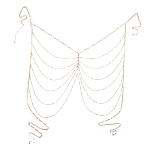 AKOOSY Layered Body Chain für Damen Hautfreundliches Legierungsmaterial Eleganter Mehrlagiger Brustschmuck Modisches Accessoire für Strand Bh und Partyoutfits Vielseitig Kombinierbar von AKOOSY