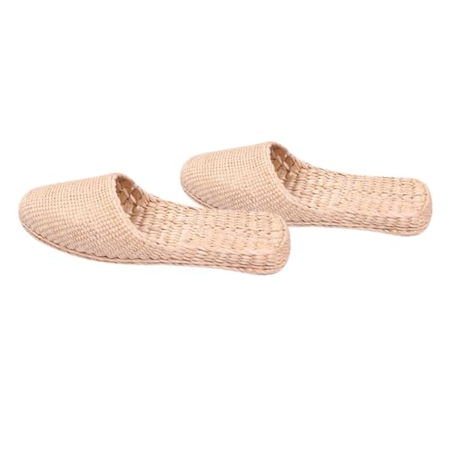 AKOOSY Strohsandalen Haushaltssandalen Aus Stroh Sommerstrickpantoffeln Atmungsaktive Pantoffeln Leichte Sandalen Für Haushalt von AKOOSY