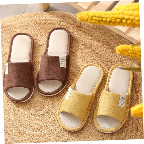 AKOOSY Leichte Baumwoll Leinen Hausschuhe Unisex Atmungsaktiv Komfortabel Für Frühling Sommer Herbst Winter Einfaches Design von AKOOSY