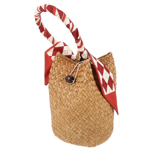 AKOOSY Leichte Geflochtene Strandtasche Damen Handgewebte Boho umhängetasche mit Großem Fassungsvermögen und Robustem Griff für Alltag und Strandurlaub von AKOOSY