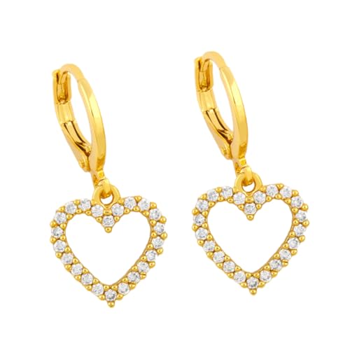 AKOOSY Leichte Herzförmige Ohrhänger mit Funkelnden Strasssteinen Kupferfarben Baumelnde Ohrringe für Damen Geeignet für Alltag Party und Festliche Anlässe Modischer Ohrschmuck AKOOSY Leichte Herzförmige Ohrhänger mit Funkelnden Strasssteinen Kupferfarben Baumelnde Ohrringe für Damen Geeignet für Alltag Party und Festliche Anlässe Modischer Ohrschmuck von AKOOSY