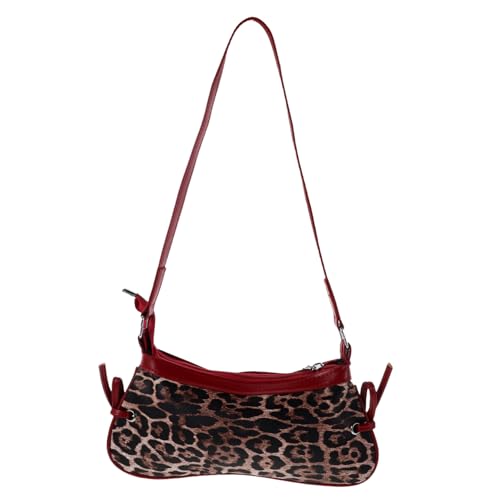 AKOOSY Leopardenmuster Schultertasche Damen Vielseitige Unterarmtasche Kleine Handtasche Aus Leichtem Für Alltag Berufliche Anlässe Stilvolle Umhängetasche von AKOOSY