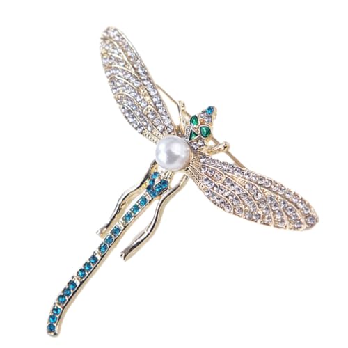 AKOOSY Libellen Brosche mit Strass und Perlen Modische Anstecknadel für Kleidung Schal und Rucksack Hochwertige Damen Brosche als Stilvolles Accessoire und Geschenkidee von AKOOSY