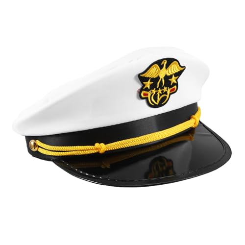 AKOOSY Matrosenmütze Für Männer Zum Bootfahren Flacher Oberteil Hut Aus Atmungsaktivem Geeignet Für Partys Cosplay Und Nautischen Veranstaltungen von AKOOSY