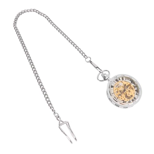 AKOOSY Mechanische Taschenuhr Vintage Hollow Out Design aus Legierung Handaufgezogen Stilvolle Herren Uhr mit Sichtbarem Geschenkidee für Familie und Freunde von AKOOSY