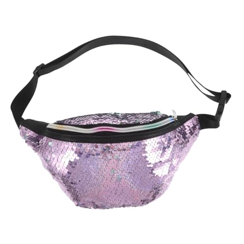 AKOOSY Meerjungfrau Glitzer Bauchtasche für Frauen Verstellbare Umhängetasche Leichtem PU für Festivals Sport Trendige Crossbody Geldbörse Regenbogenfarben von AKOOSY