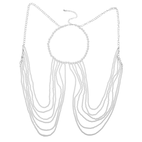 AKOOSY Mehrlagige Damen Körperkette mit Imitat-perlen Vintage Hollow Design Hypoallergen Eleganter Schmuck für Hochzeitsfeiern Sommerpartys und Festliche Anlässe von AKOOSY