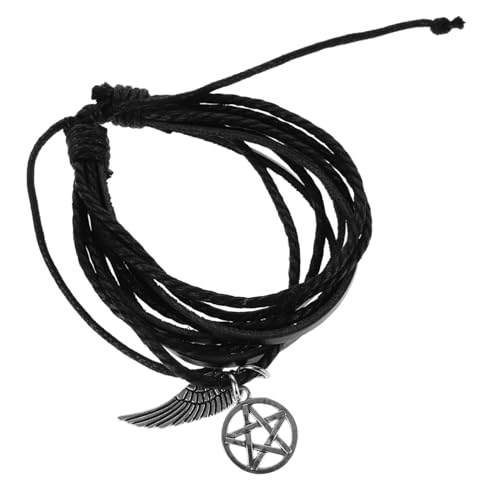 AKOOSY Stern Anhänger Armband Mehrschichtiges Schnurarmband Für Damen Und Herren Verstellbar Handgefertigt Unisex Modisches Handgelenkarmband Für Partys Und Freizeit von AKOOSY
