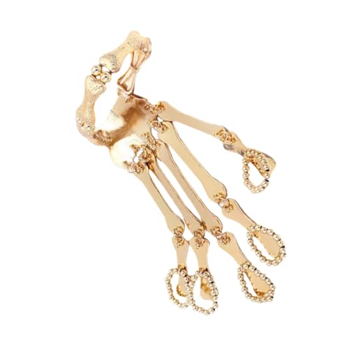 AKOOSY Skelett Hand Armband Aus Metall Kreatives Halloween Schmuckstück Vintage Design Für Damen Und Herren Mit Passendem Ring Für Einen Einzigartigen Look von AKOOSY