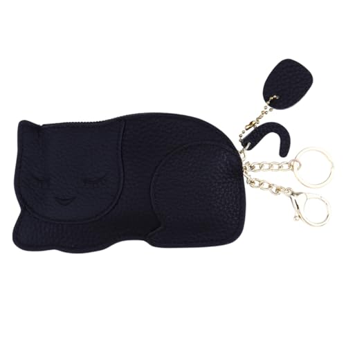 AKOOSY Mini Geldbörse Damen Schwarz Ultradünne Münztasche mit Besonderer Form Langlebiges Material Kompakter Coin Pouch für Kleingeld für Shopping und Alltag von AKOOSY