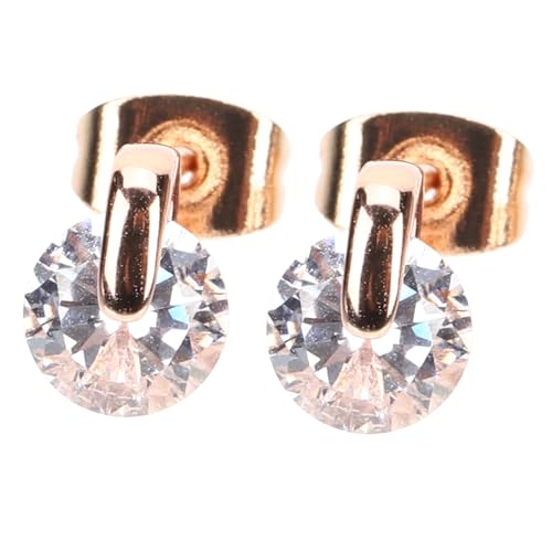AKOOSY Minimalistische Zirkonia Ohrstecker Damen Roségold Antiallergisch Langlebige Kupfer Ohrringe Vielseitig Kombinierbar Eleganter Schmuck für Frauen und Mädchen AKOOSY Minimalistische Zirkonia Ohrstecker Damen Roségold Antiallergisch Langlebige Kupfer Ohrringe Vielseitig Kombinierbar Eleganter Schmuck für Frauen und Mädchen von AKOOSY