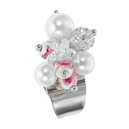 AKOOSY Offene Ringe Für Frauen Zierlicher Minimalistischer Ring Mit Glasperlen Und Kunstperlen Trendiges Schmuckstück Für Daumen Und Finger Für Alltag Und Besondere Anlässe von AKOOSY